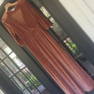 Velvet burt orange dress